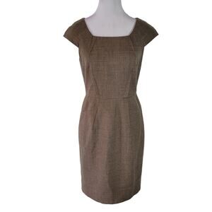 Banana Republic	Size	EST S Fitted A-Line Wool Corporate Dress‎ Brown Knee Length